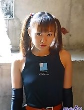 Naughty Akane is awaiting her date for the sexy costume party and fucking friend